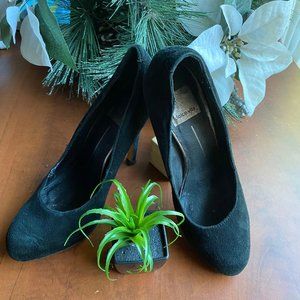 Women Leather Round Toe Stilettos Platform Shoes